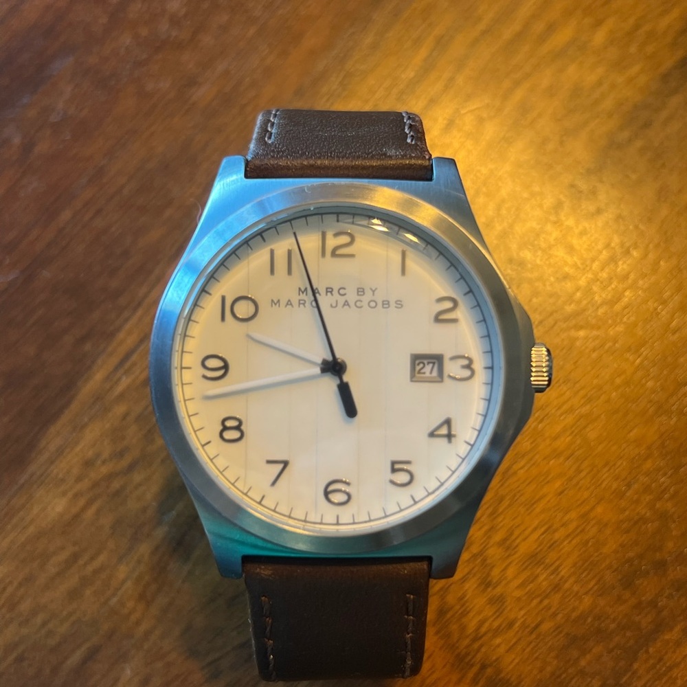 Marc by Marc Jacobs Brown and Tan Leather Watch Strap